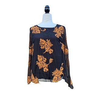 Sundance Black Embroidered Top